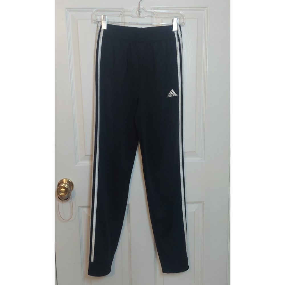 Adidas Black White Three Stripe Jogger Sweatpants Athletic Track Pants Size L